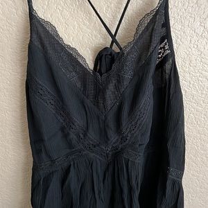 American Eagle black detailed tank top with tie back